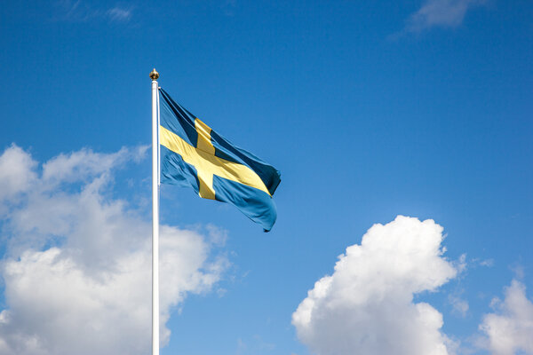 Svenska flaggdagar - vajande svensk flagga.
